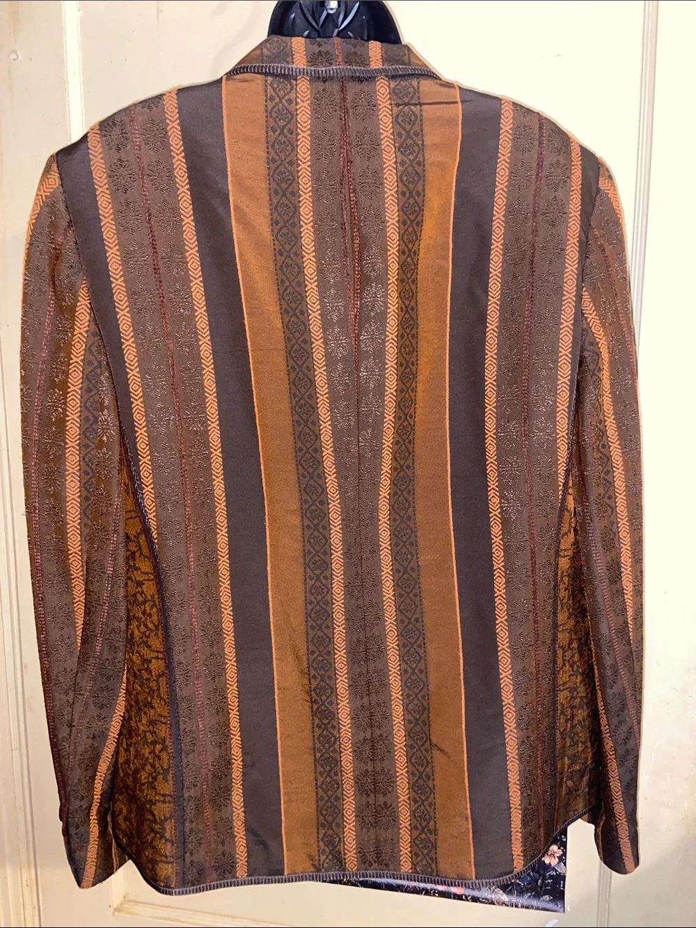Y2K BASLER AUTUMN BLAZER Brown Rust Stripes (2004-2009)